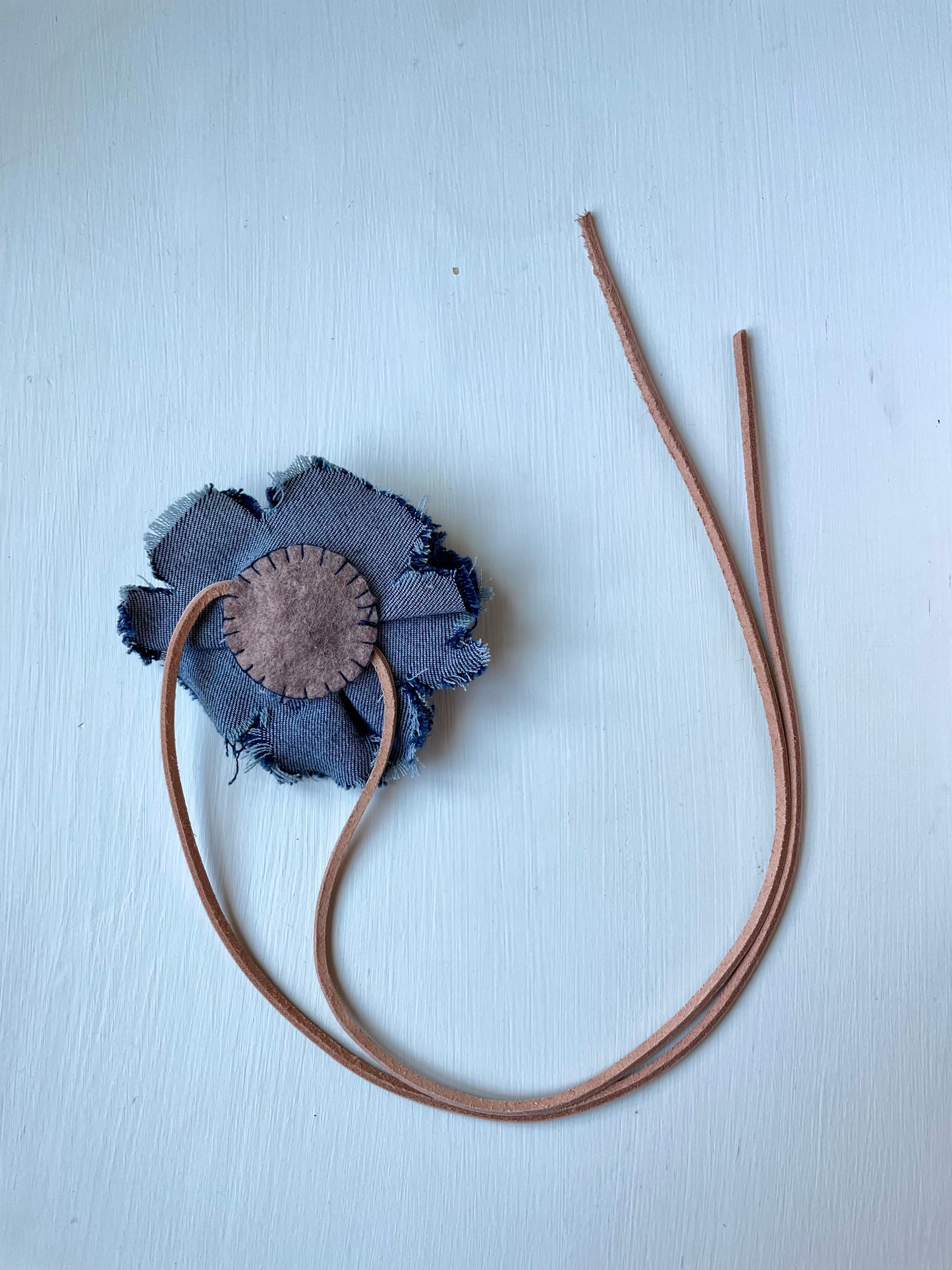 Blue Denim flower necklace