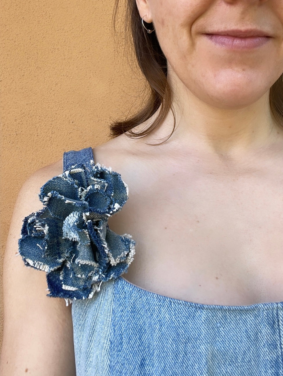 Brooch Denim Flower