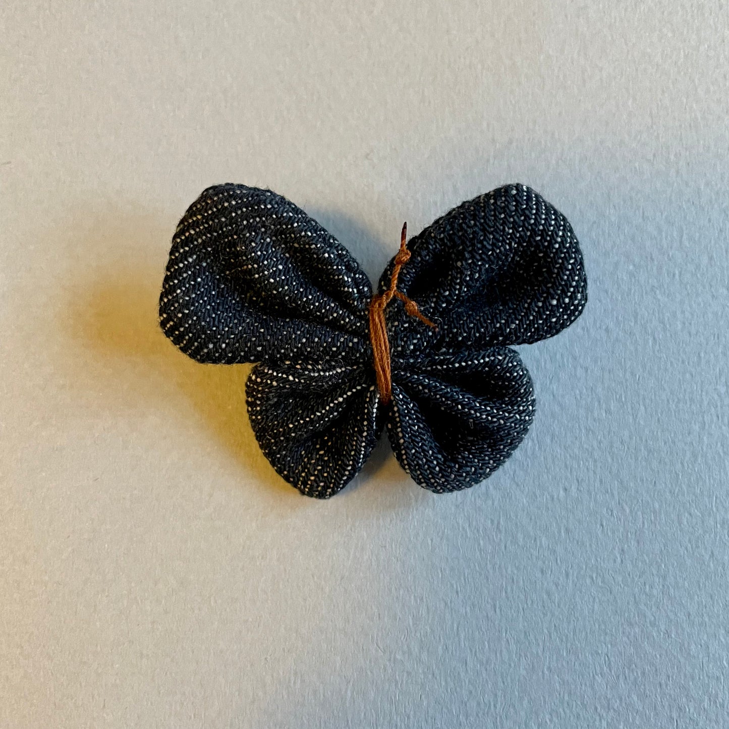 Small Denim Butterfly Brooch
