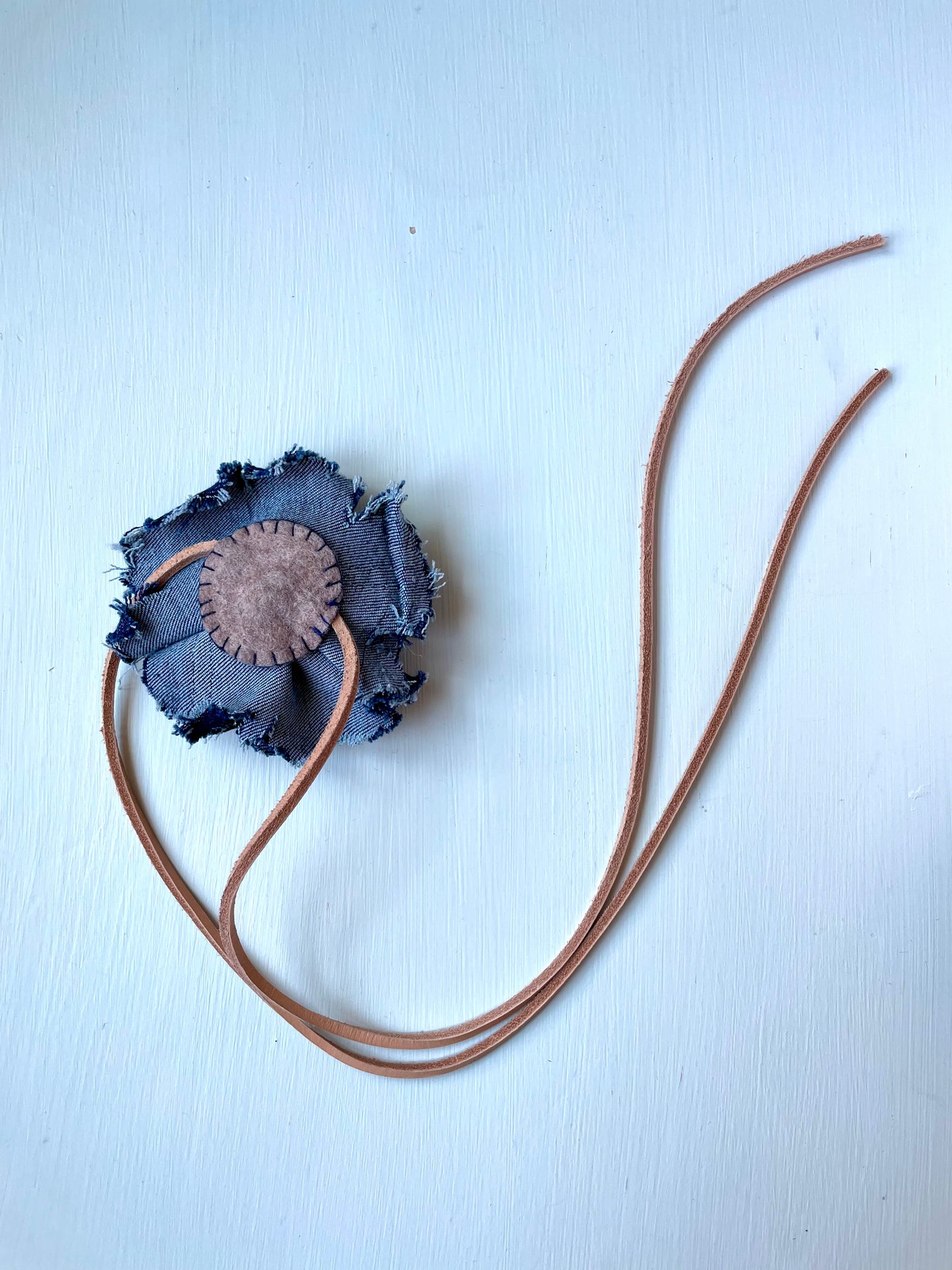 Blue Denim flower necklace