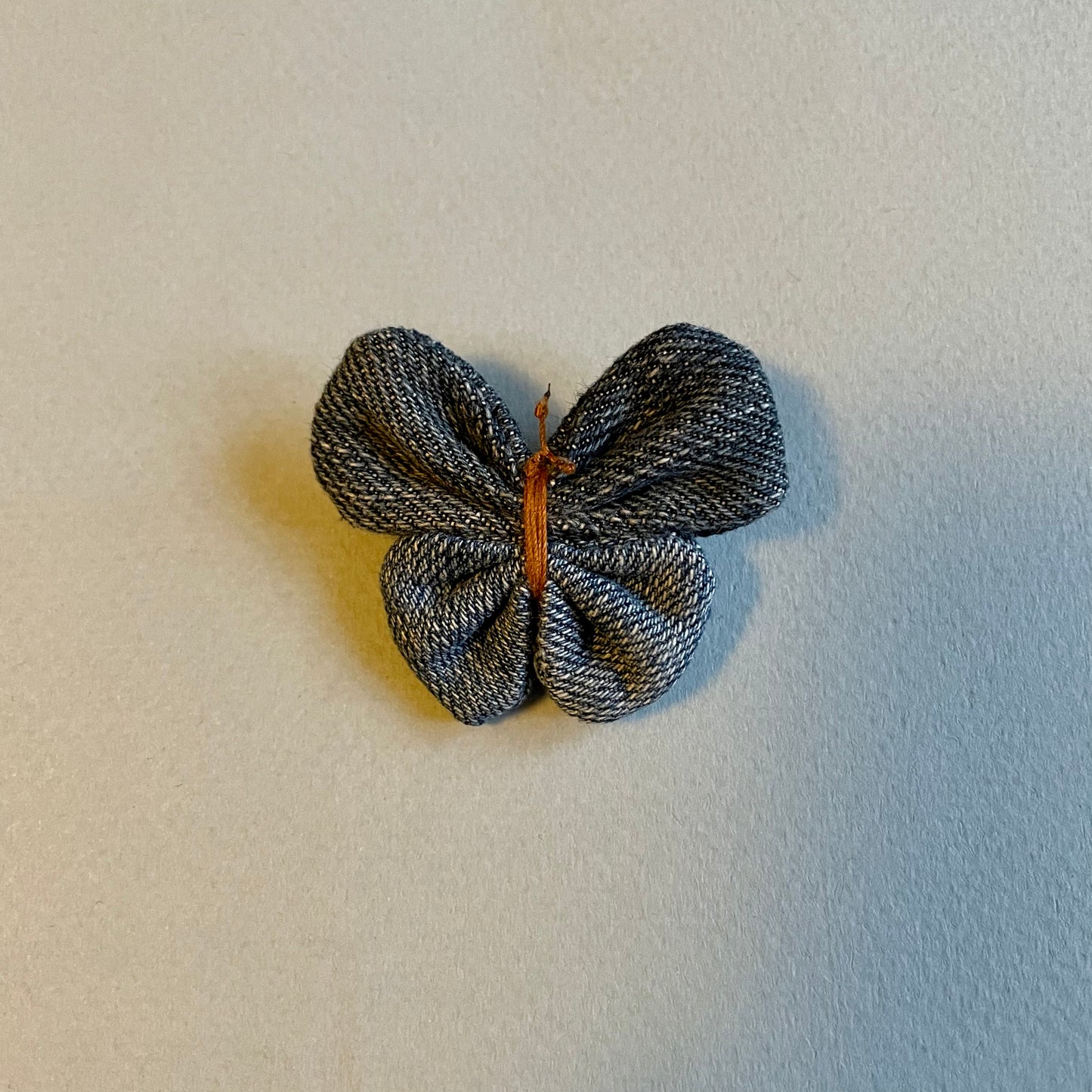 Small Denim Butterfly Brooch