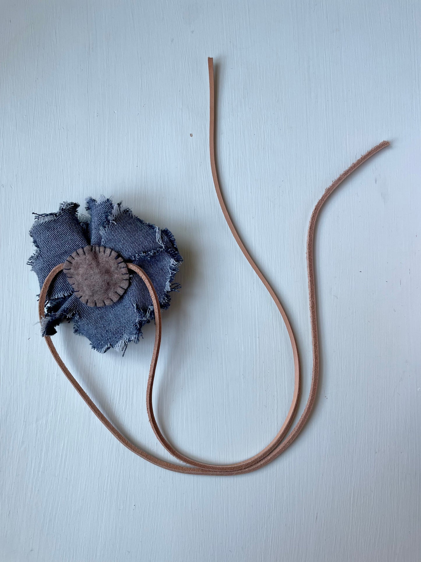 Blue Denim flower necklace