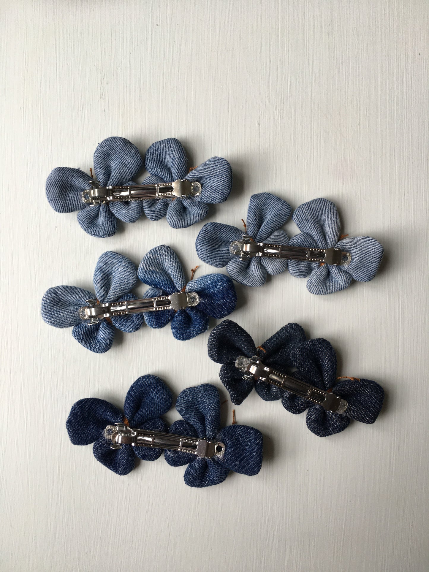 Hair barrette denim butterfly