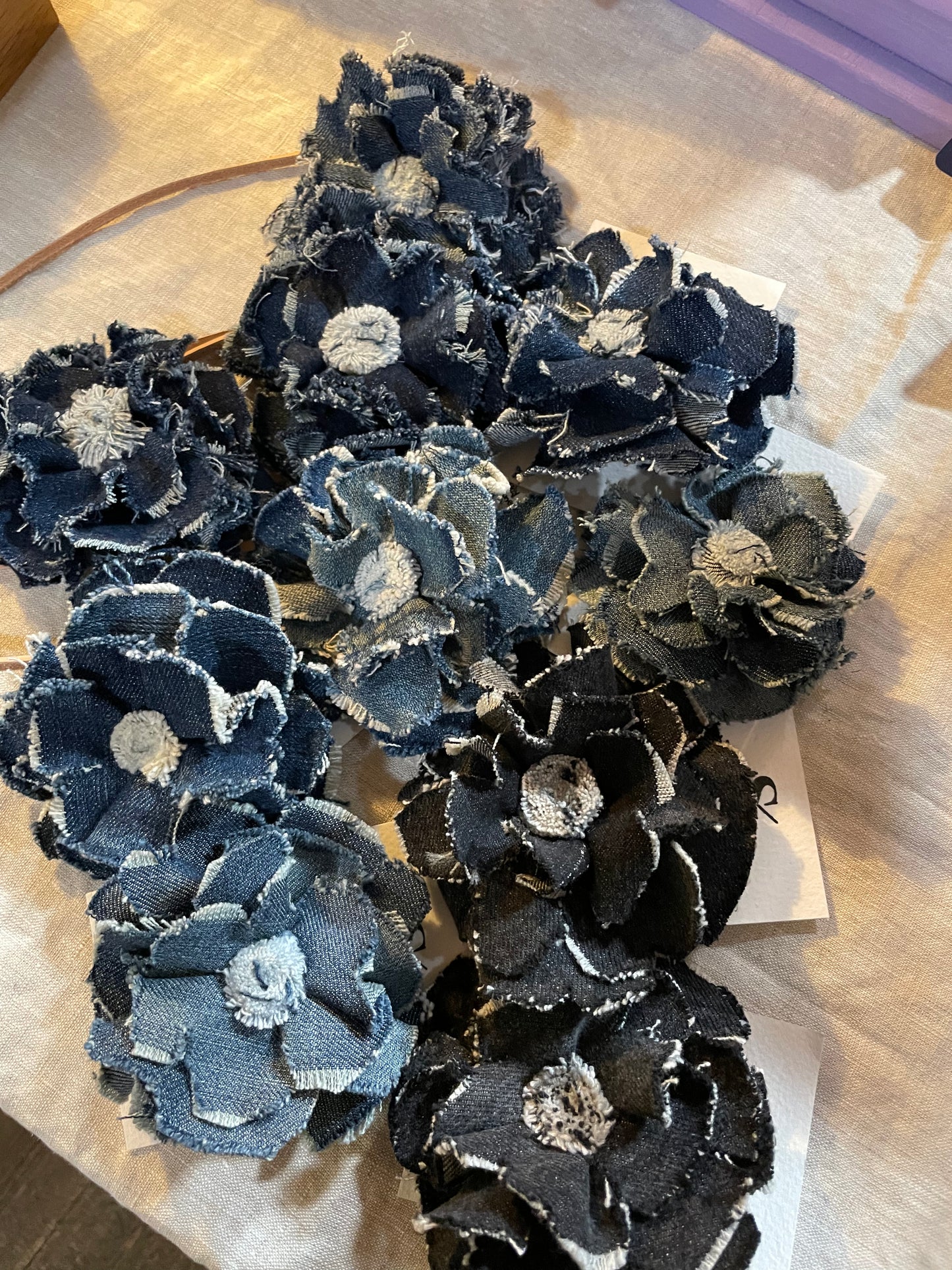 Brooch Denim Flower