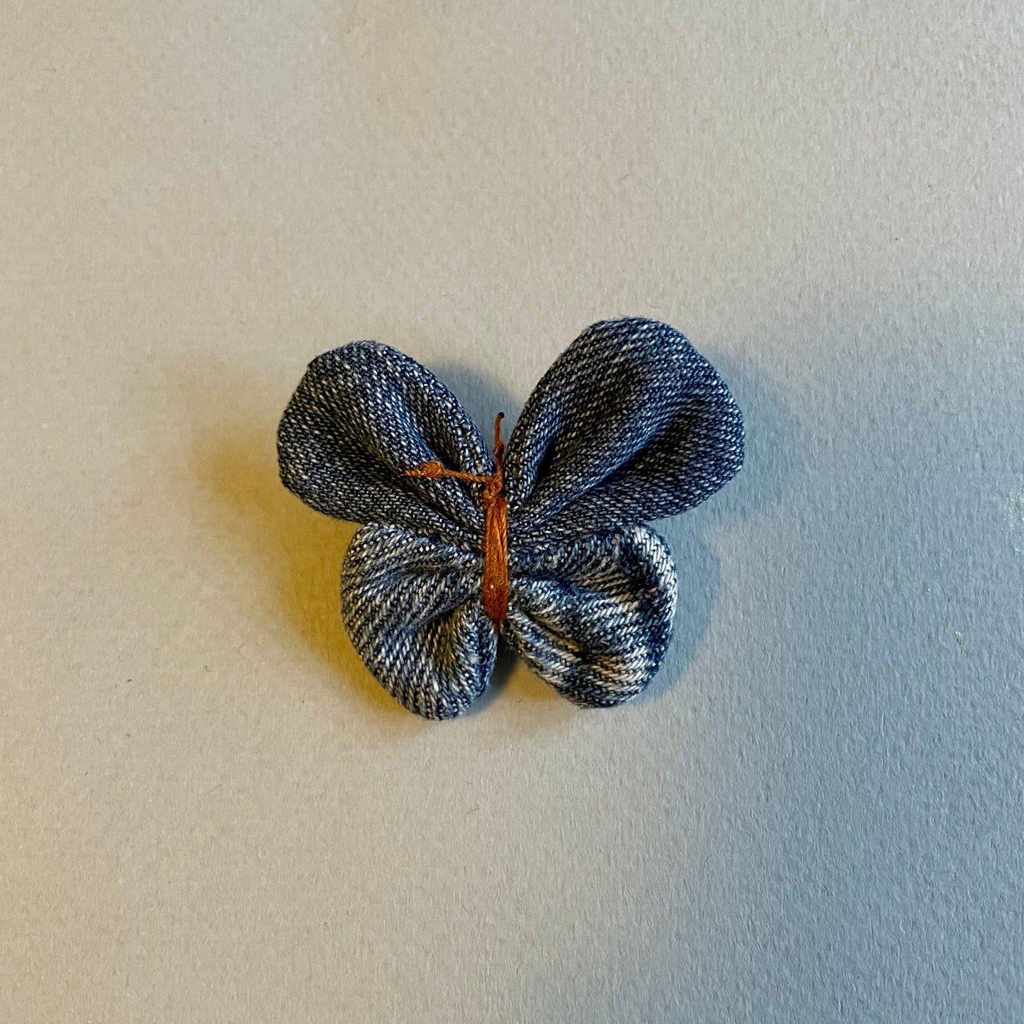 Small Denim Butterfly Brooch