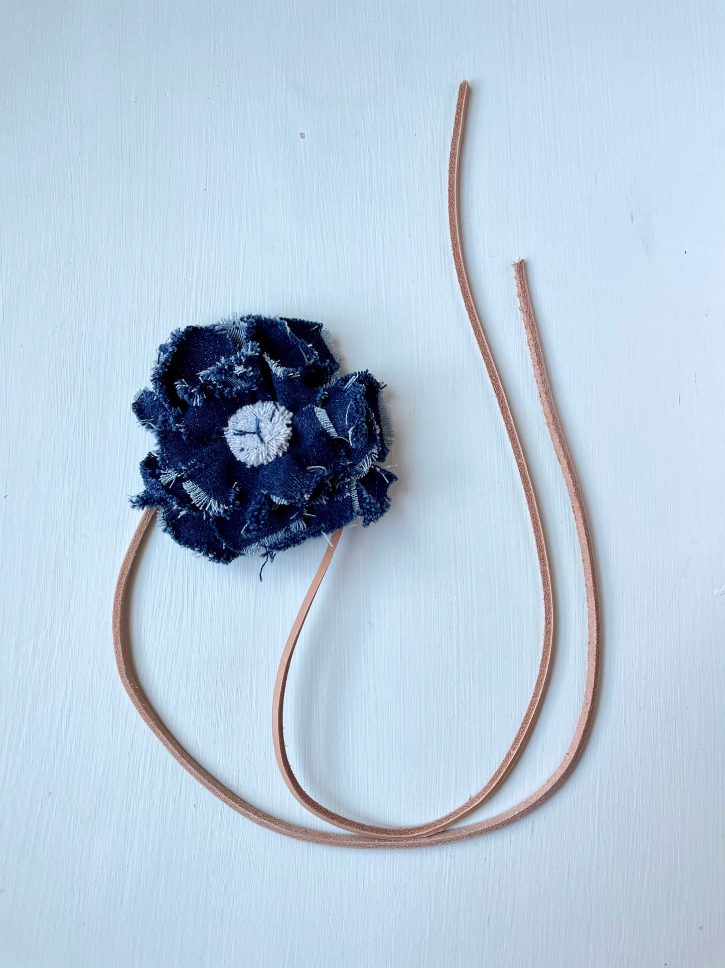Blue Denim flower necklace