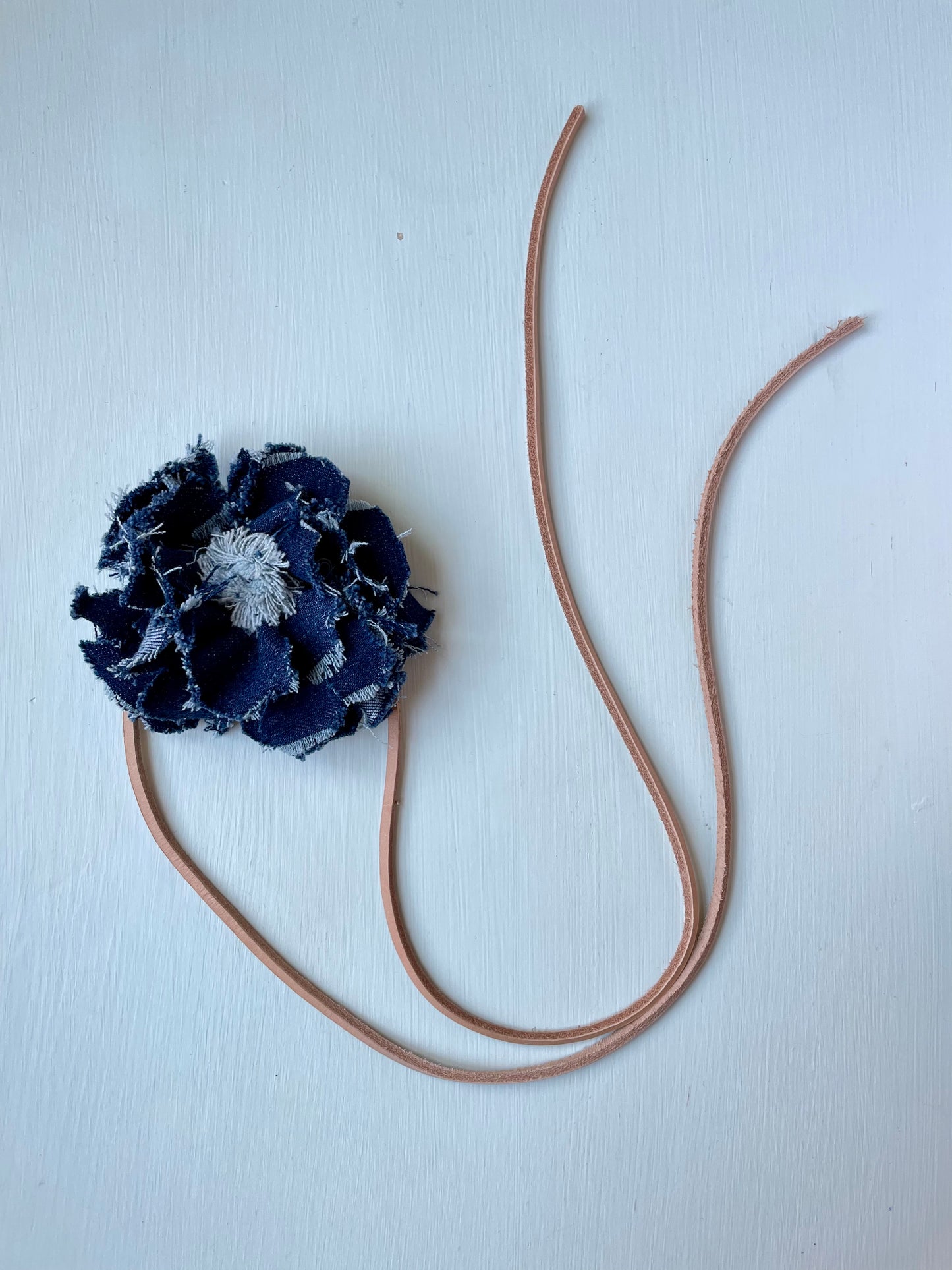 Blue Denim flower necklace