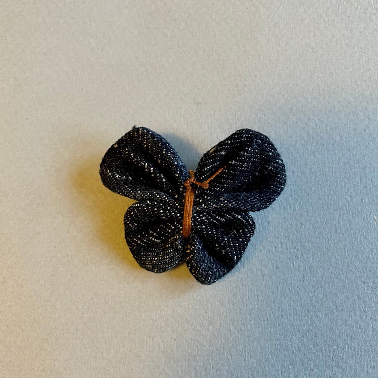 Small Denim Butterfly Brooch