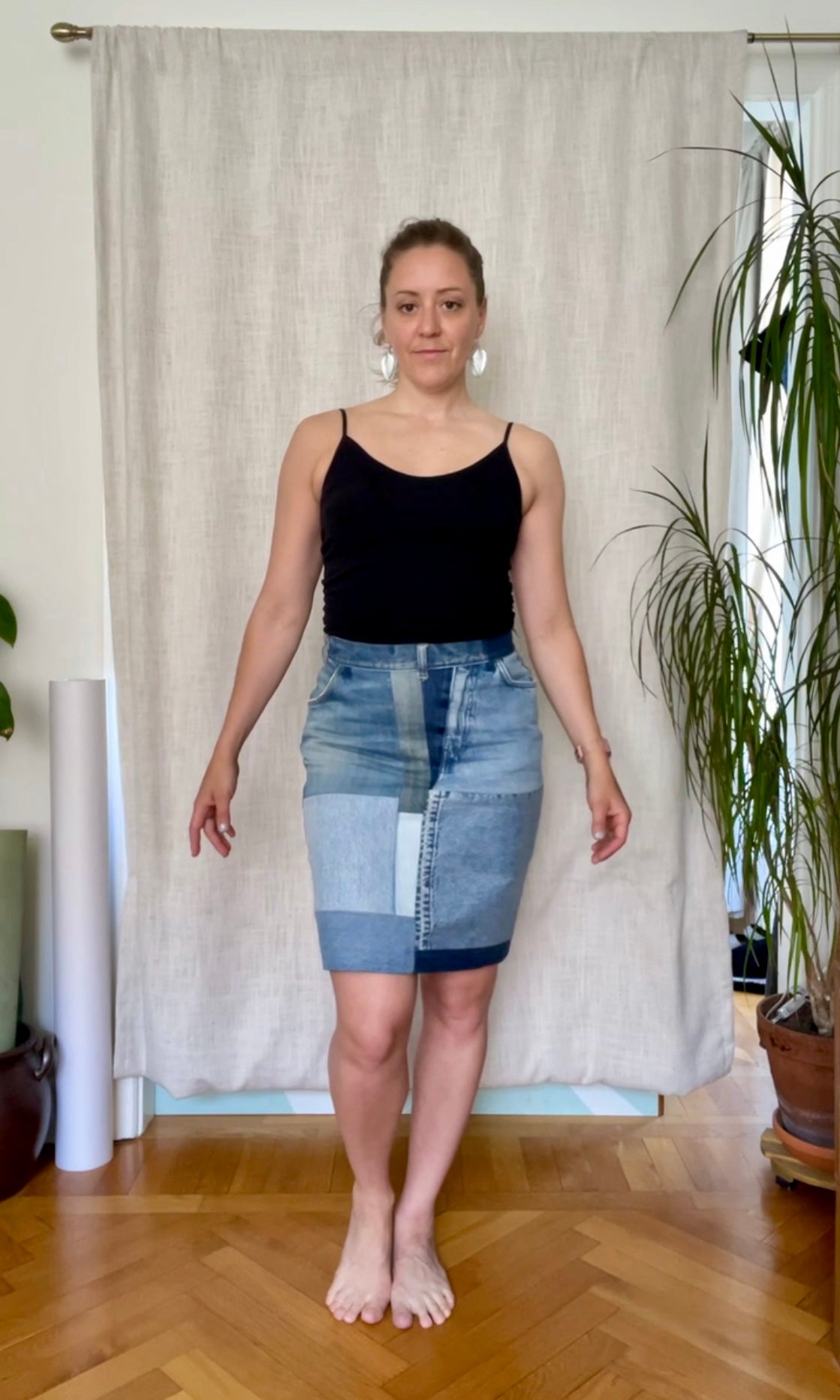 Astrid denim pencil skirt