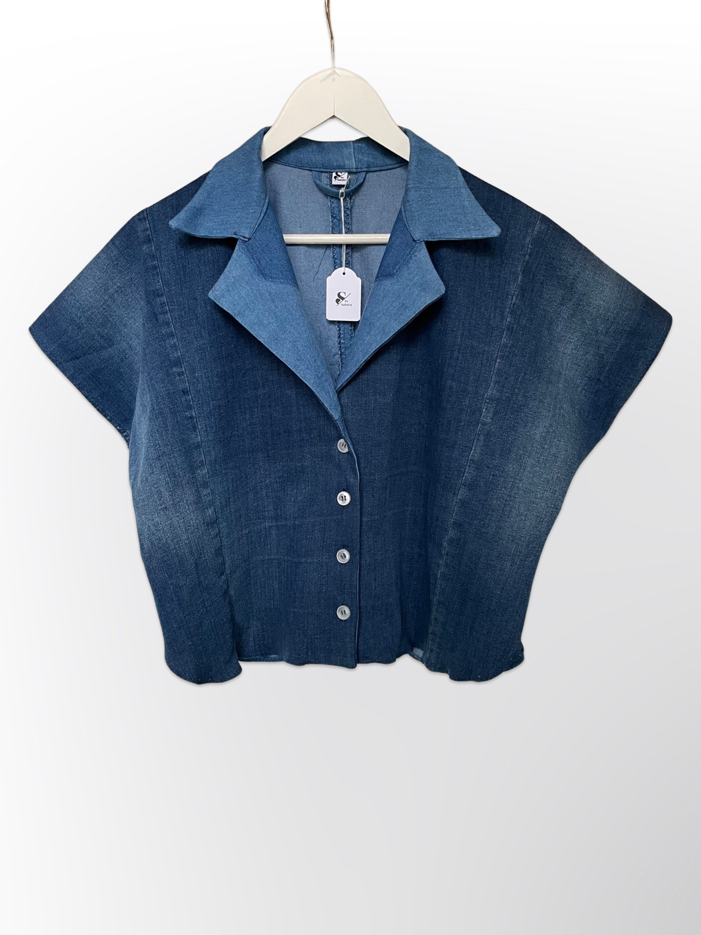 Denim top short sleeve
