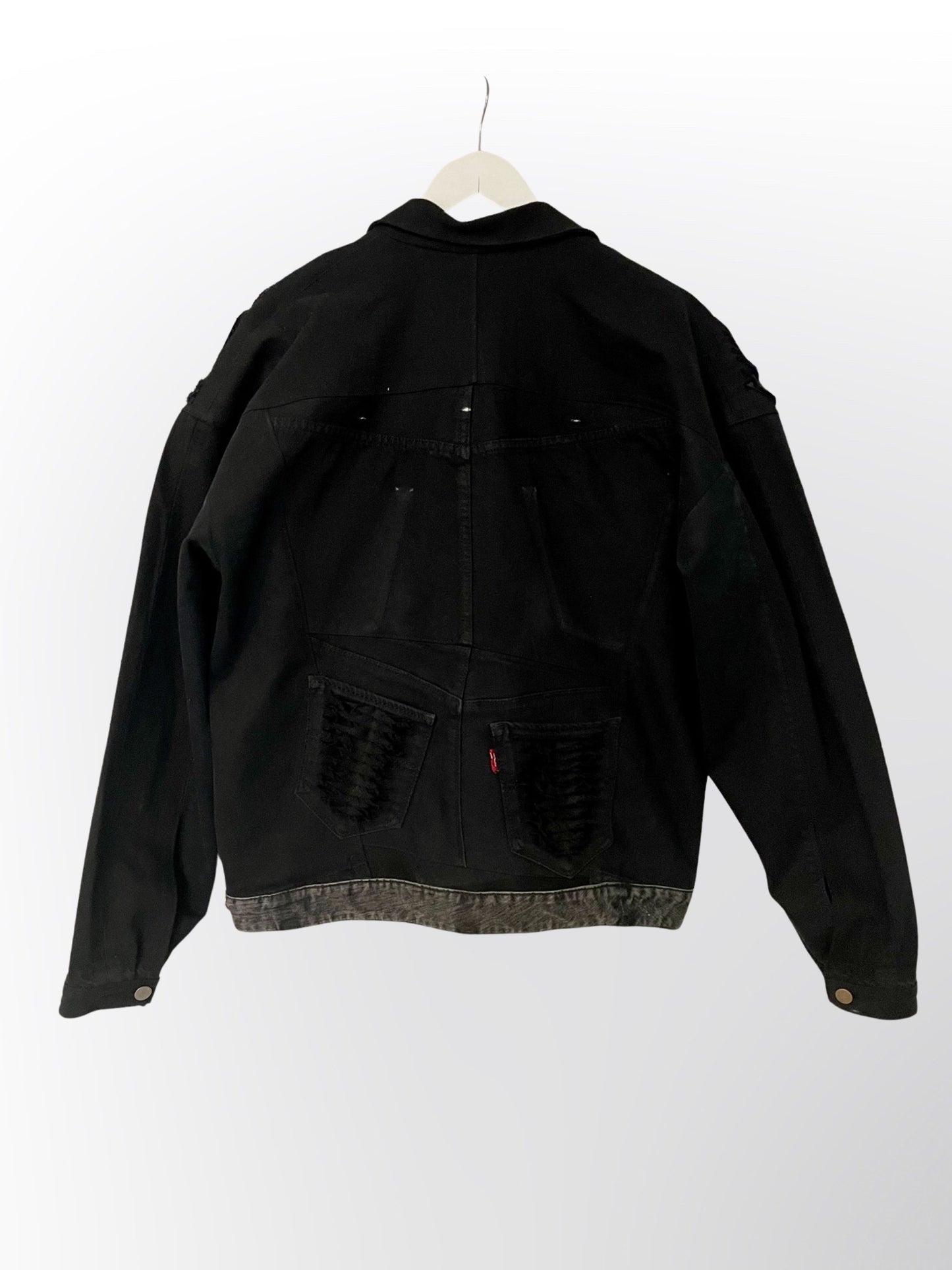 Upcycled denim jacket black
