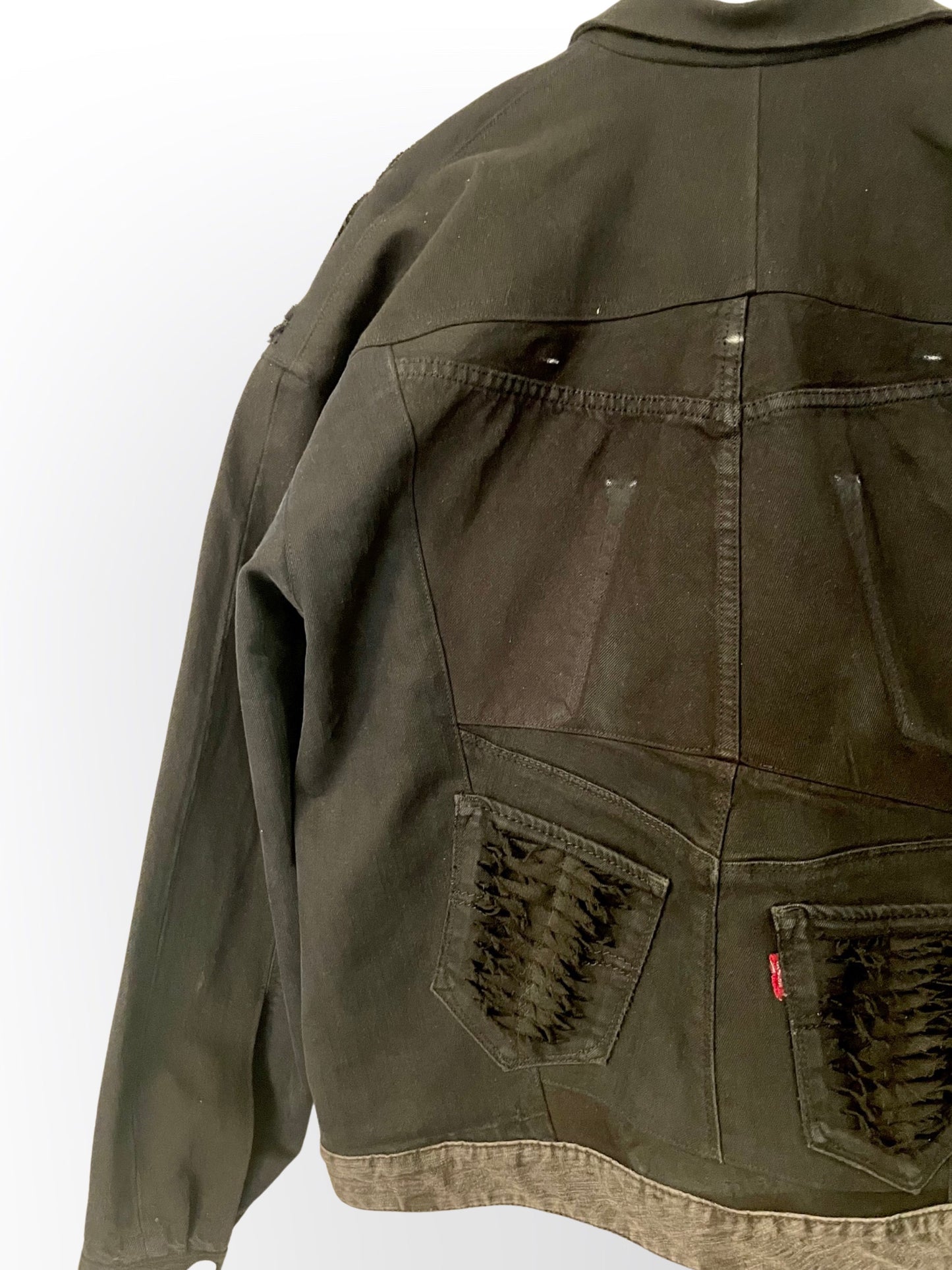 Upcycled denim jacket black