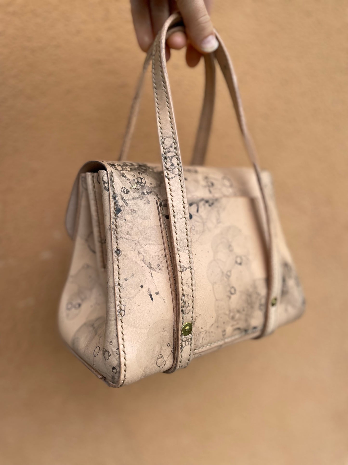 Leather Bubbles Hand bag