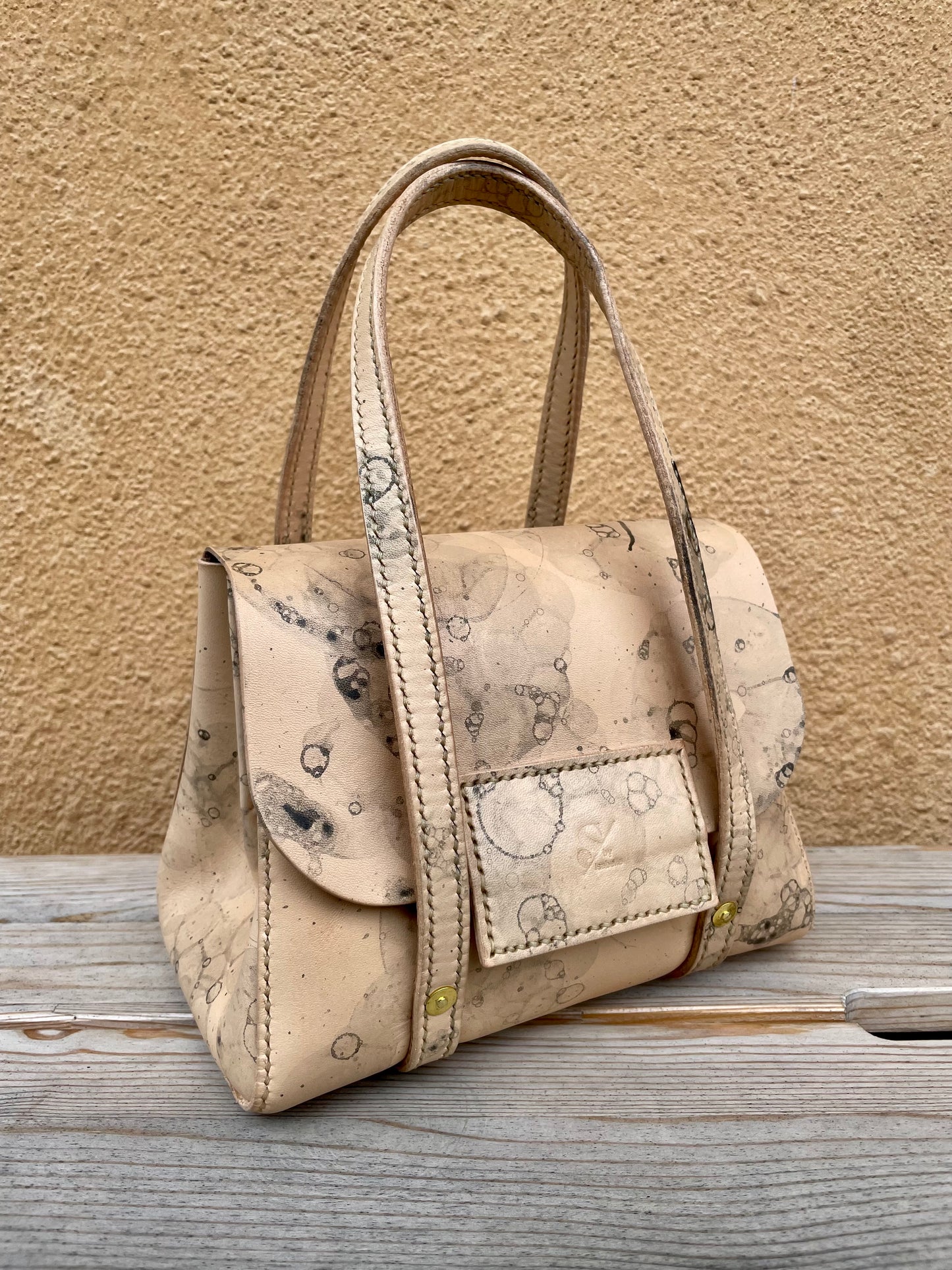 Leather Bubbles Hand bag