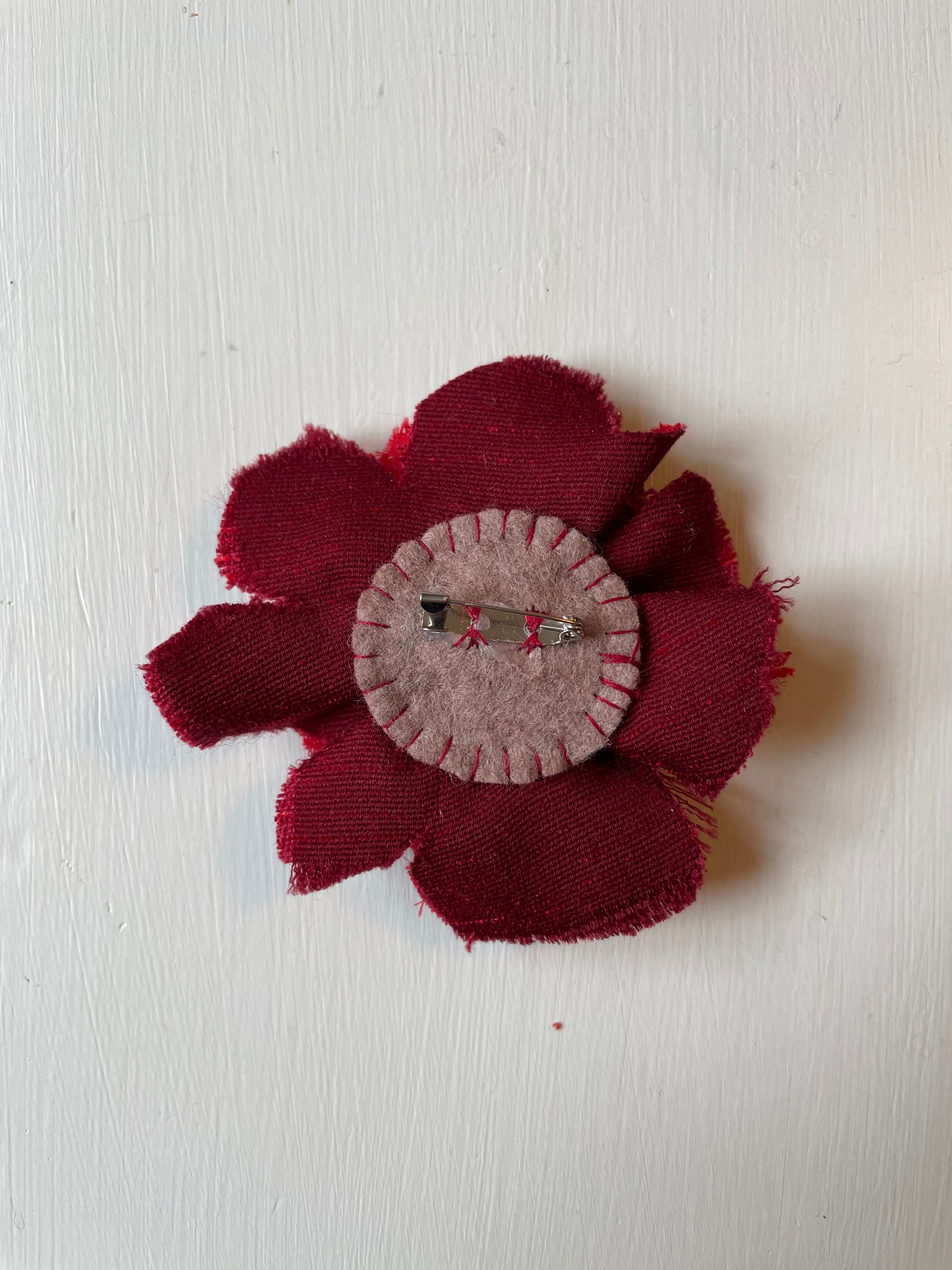 Red Flower brooch
