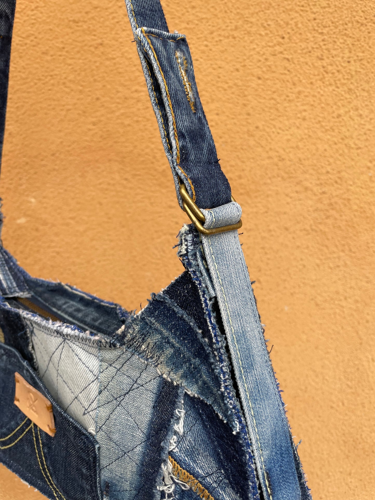 Blue Denim Baguette Bag