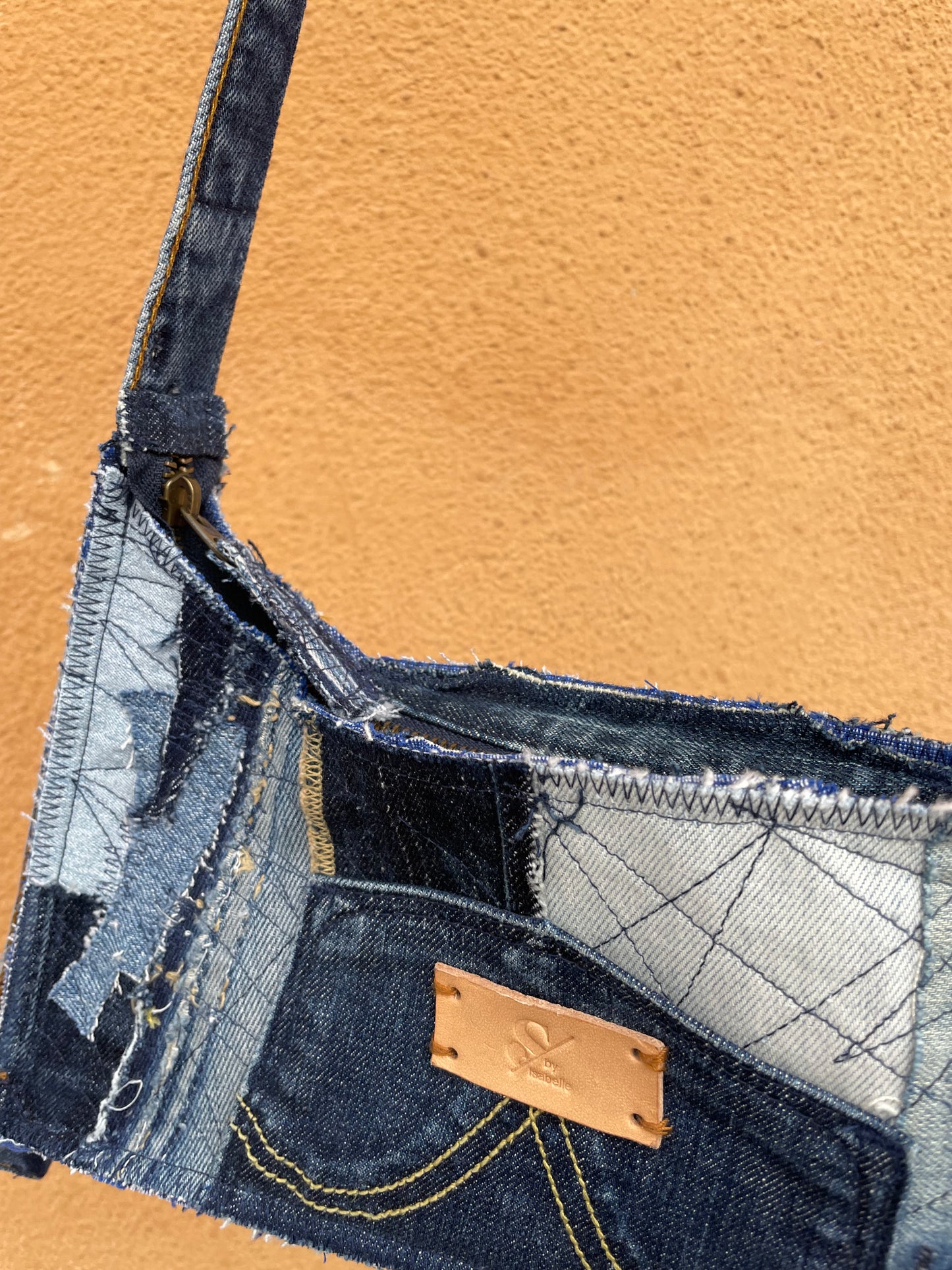 Blue Denim Baguette Bag