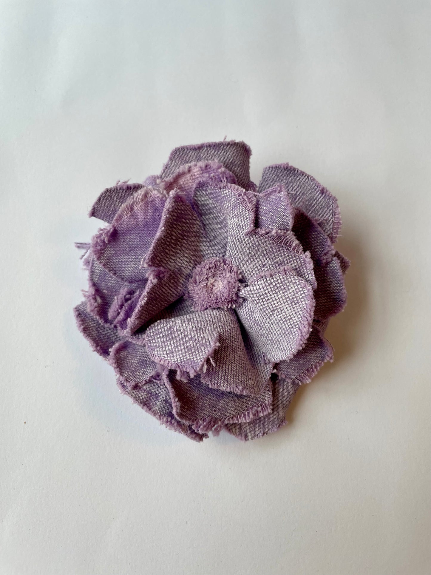 Brooch Denim Flower Lilac