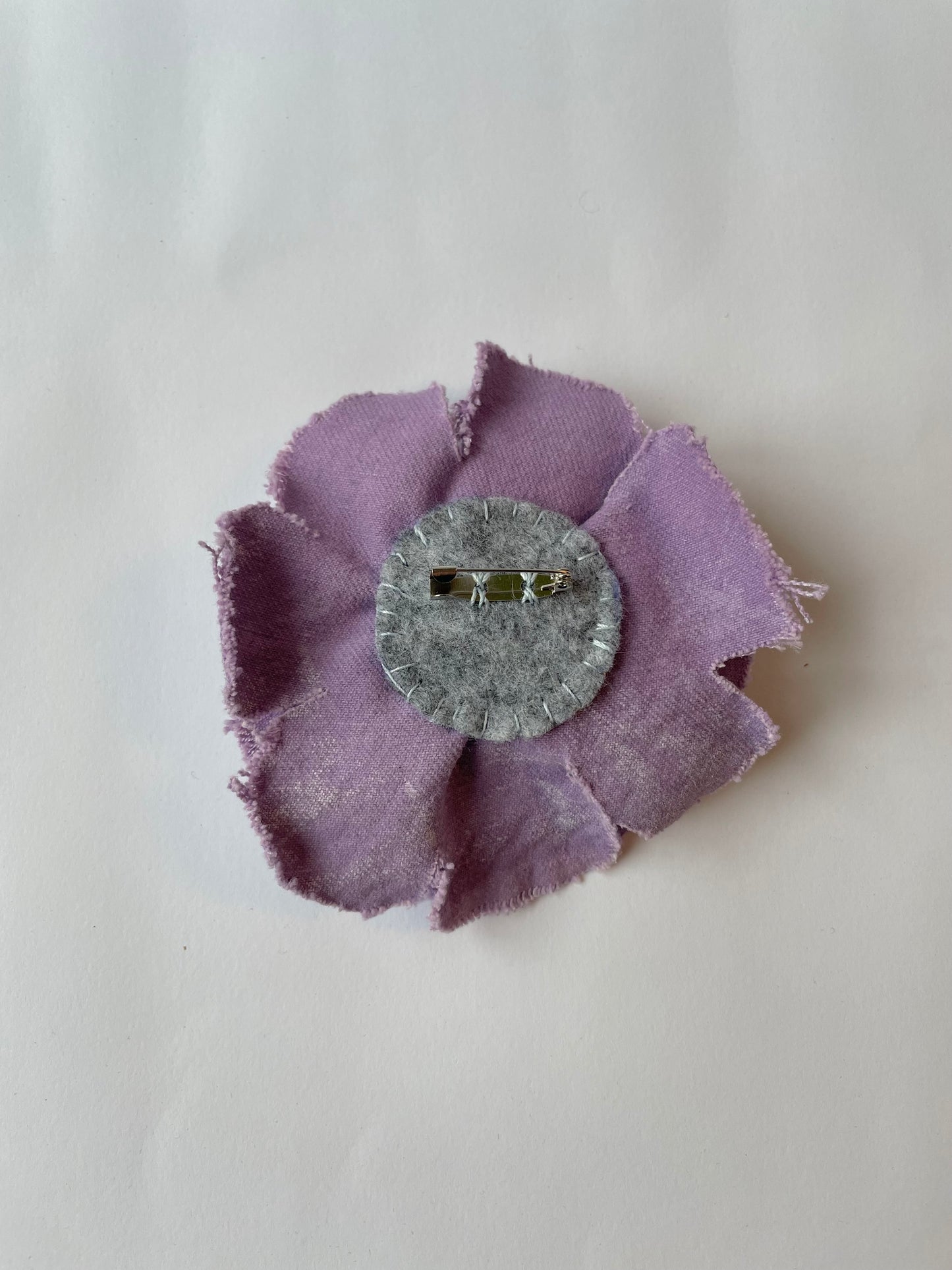 Brooch Denim Flower Lilac