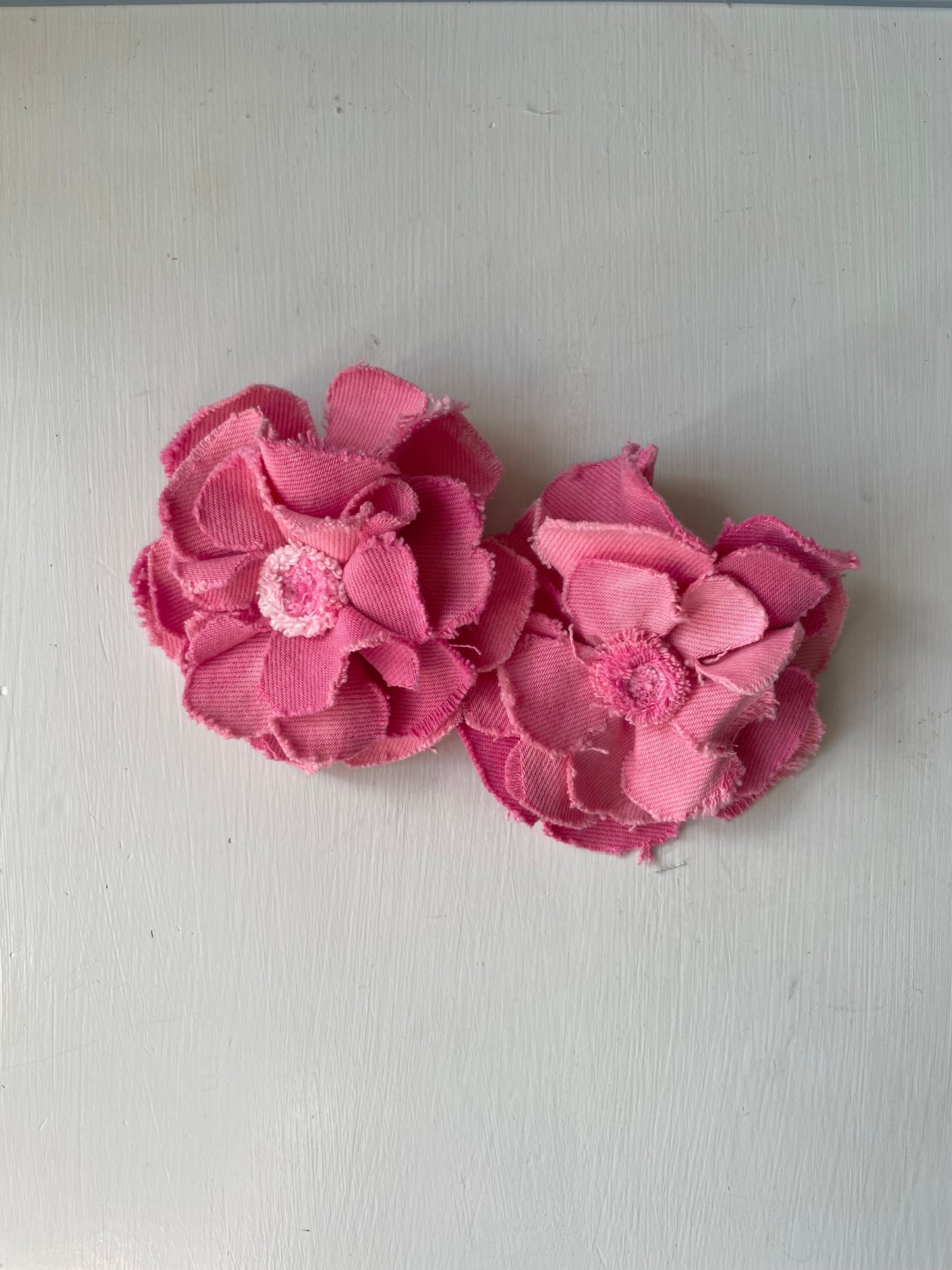 Brooch Denim Flower Pink