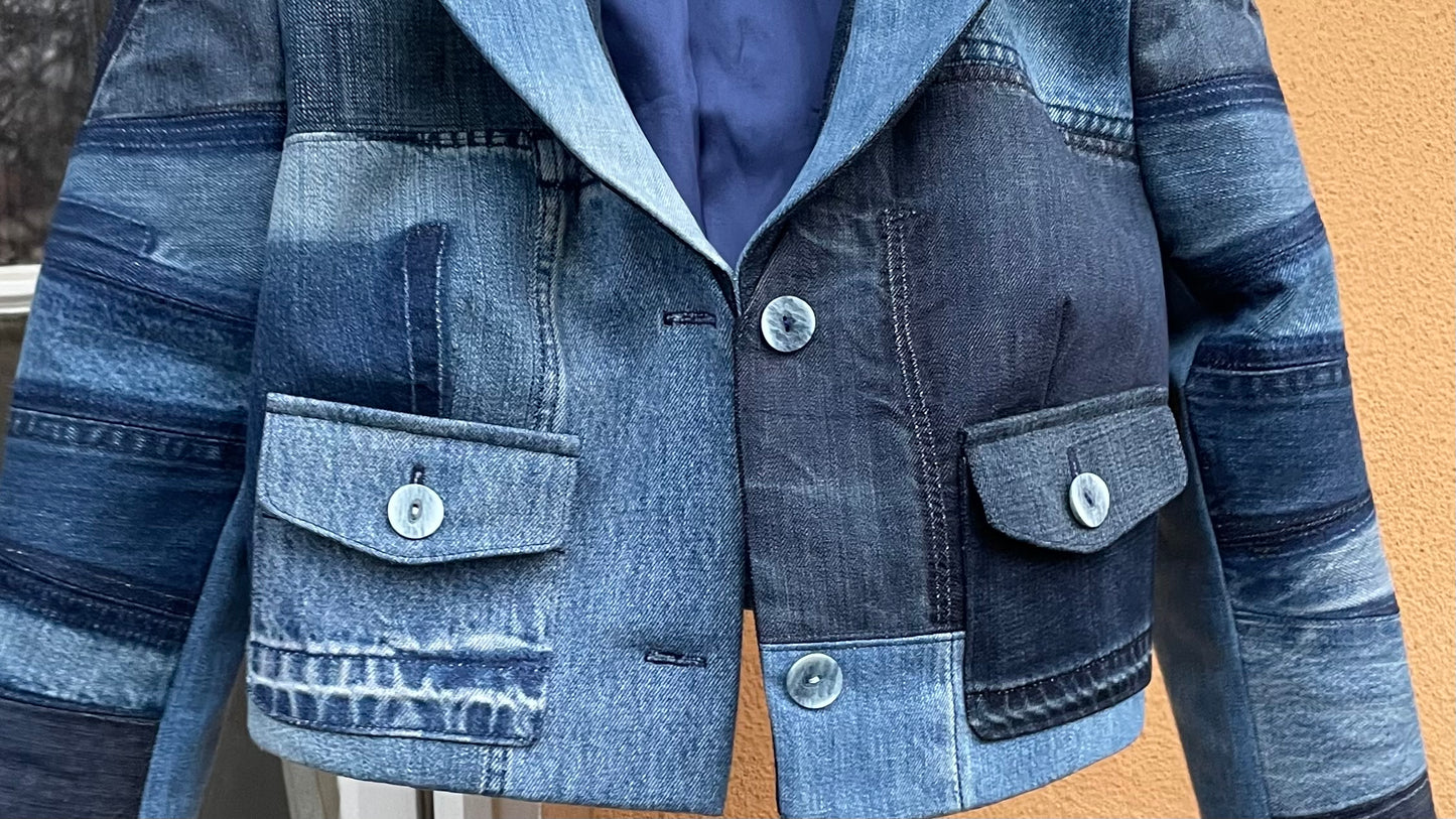 Alba cropped denim blazer