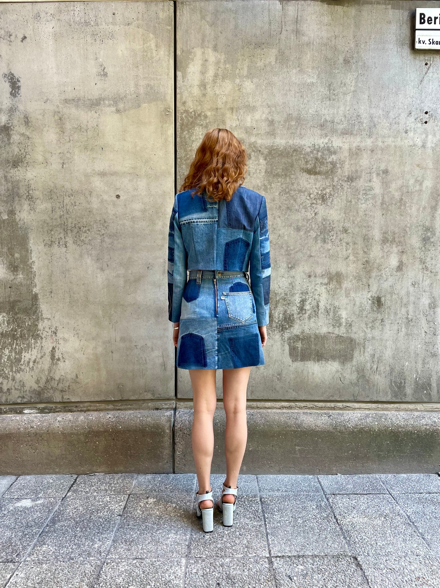 Alba cropped denim blazer