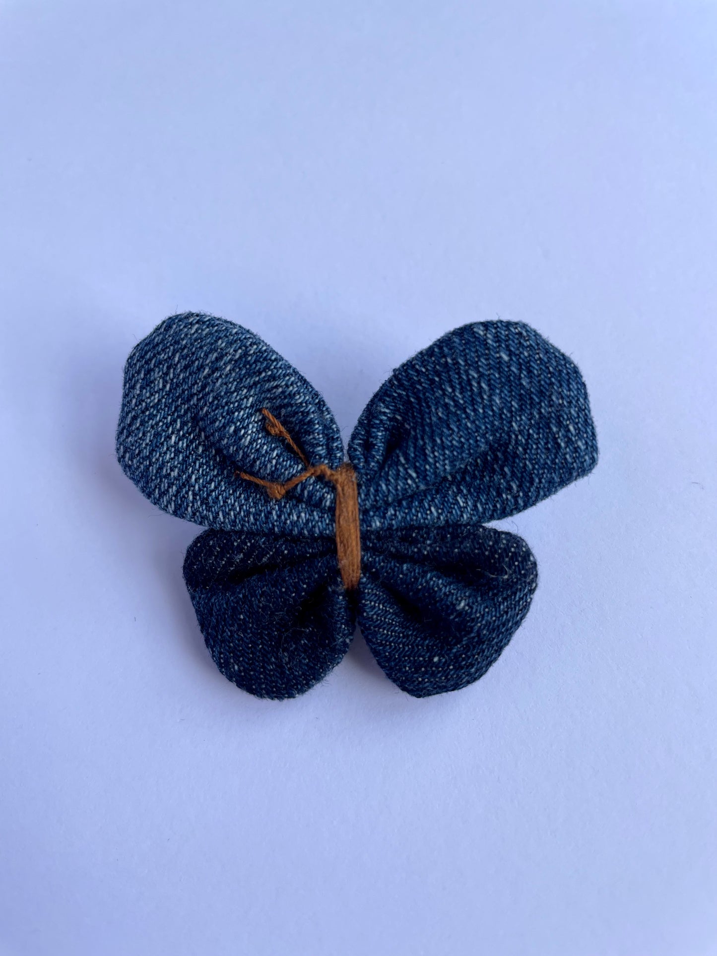 Small Denim Butterfly Brooch