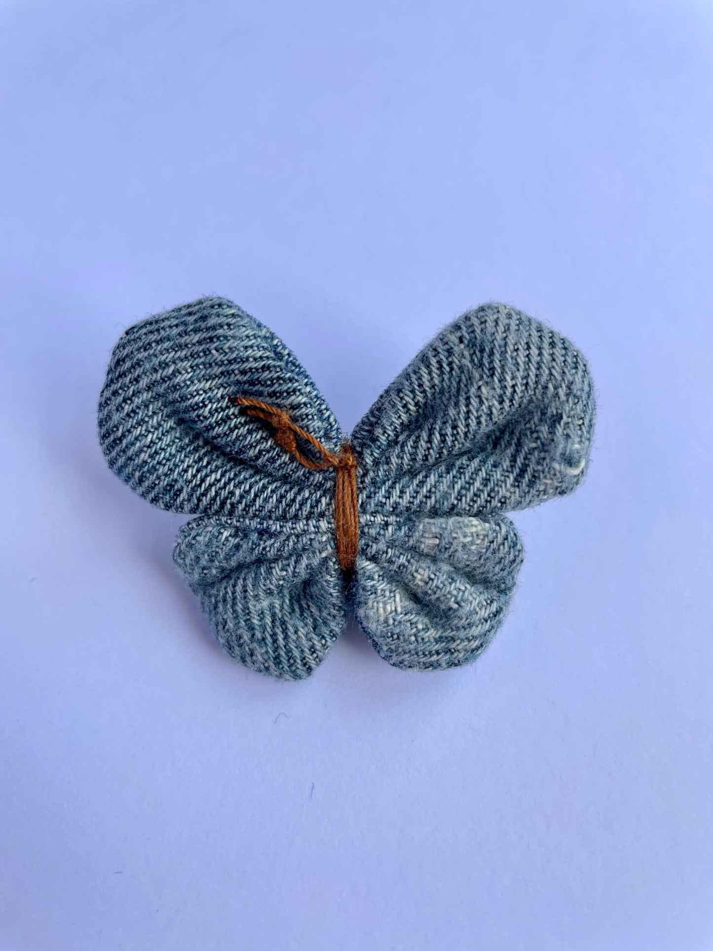 Small Denim Butterfly Brooch