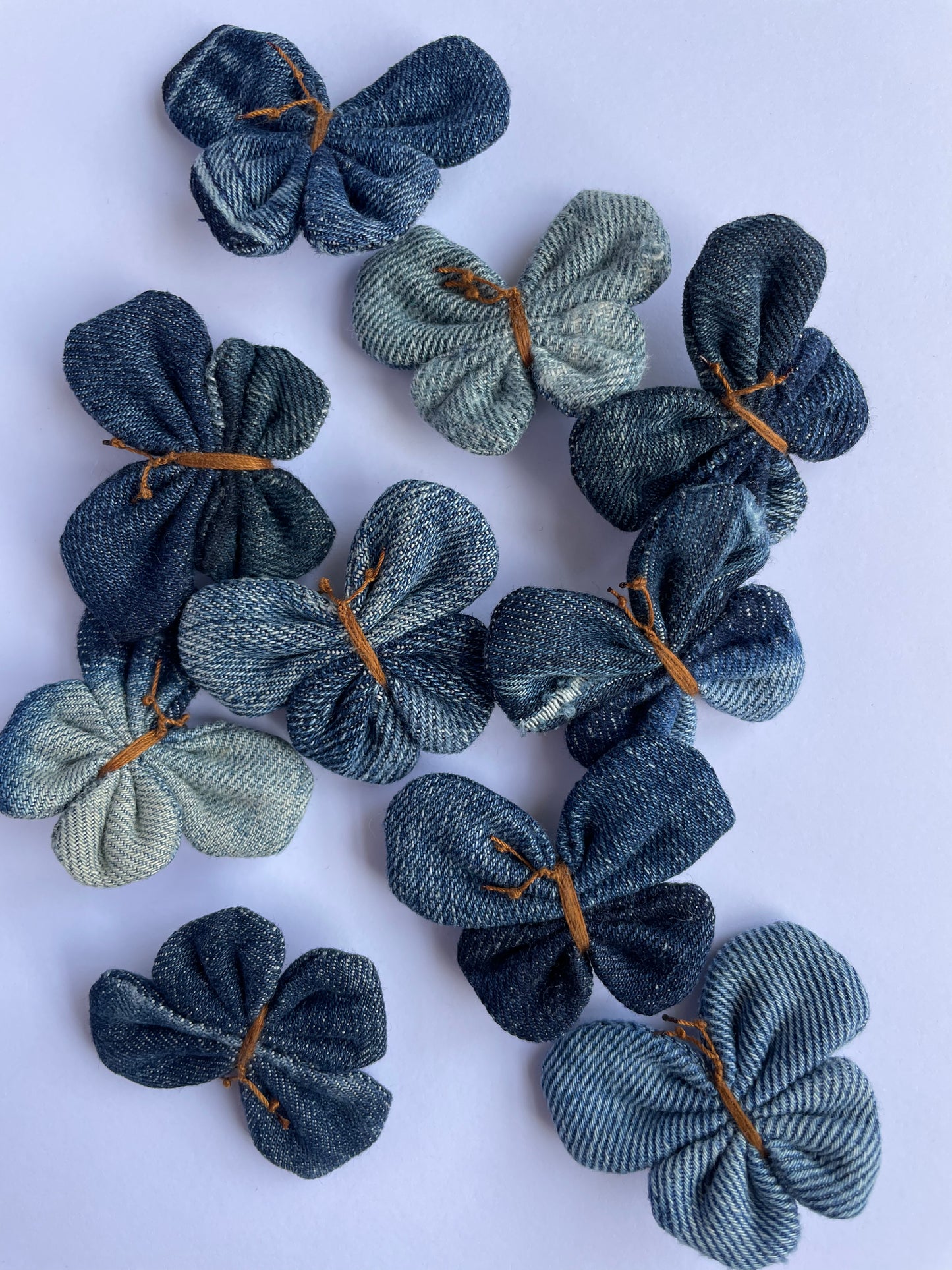 Small Denim Butterfly Brooch