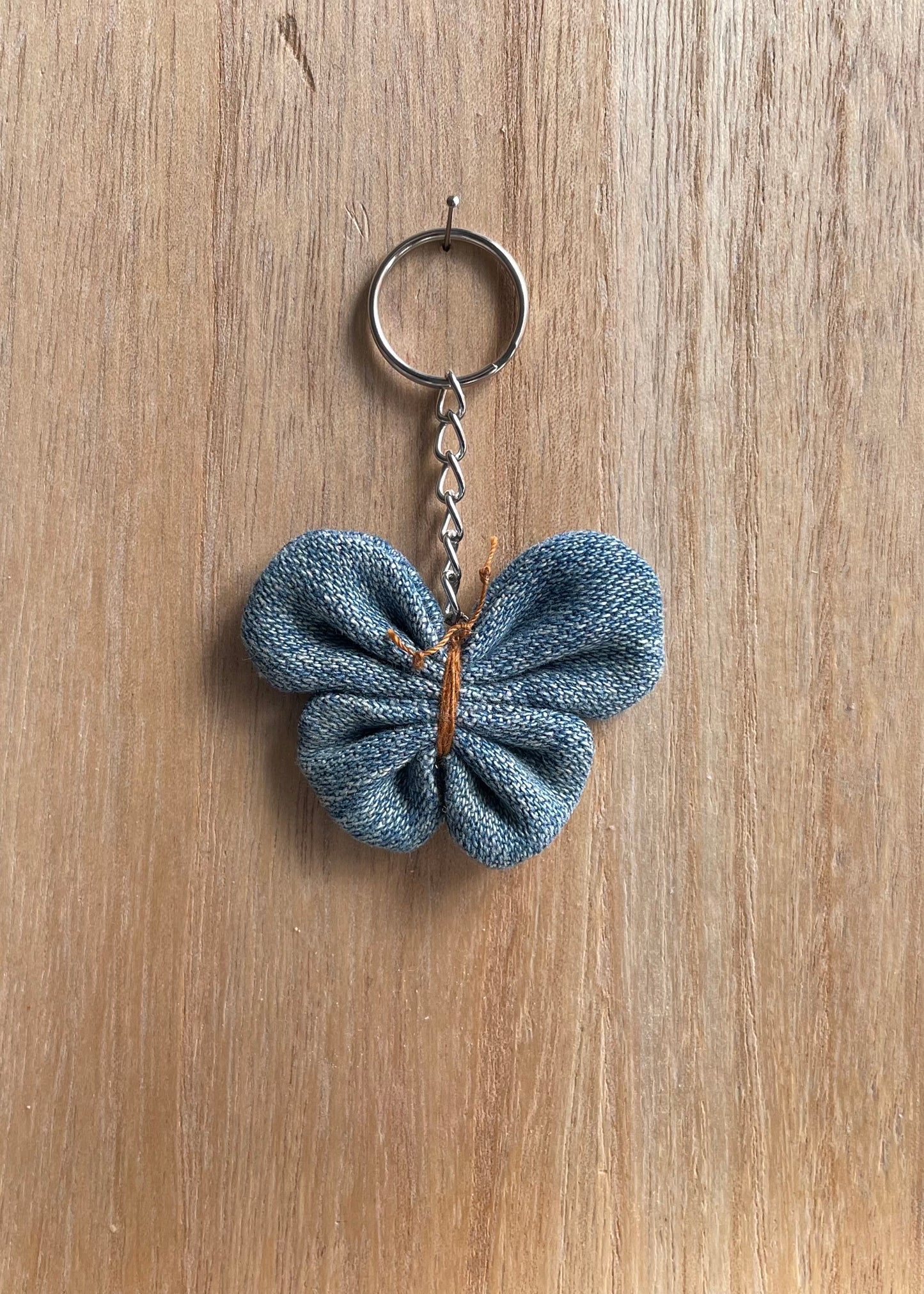Keyring Denim Butterfly