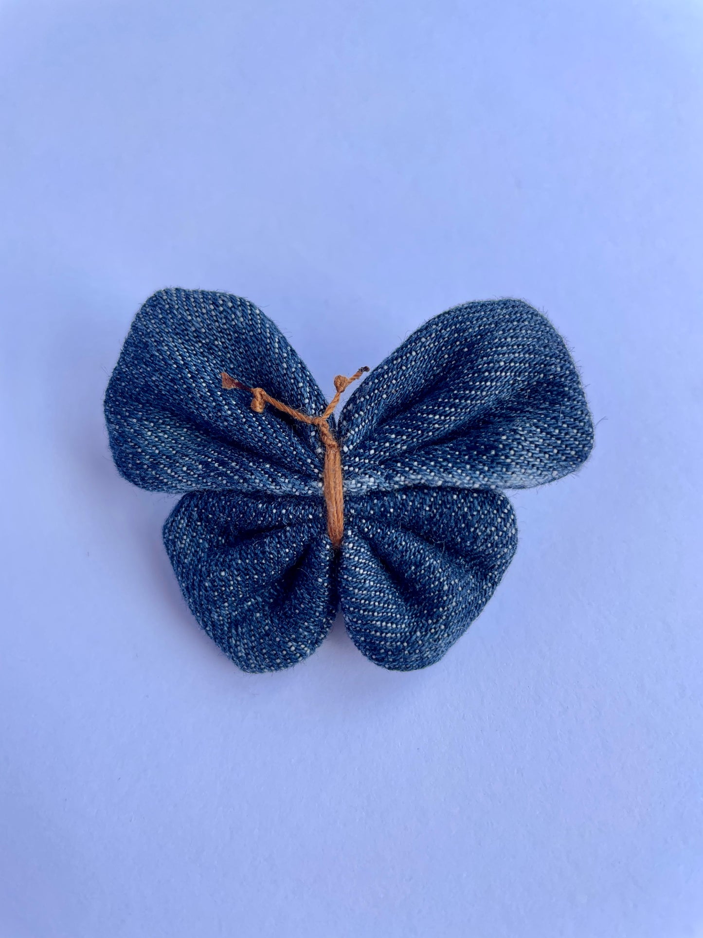 Small Denim Butterfly Brooch