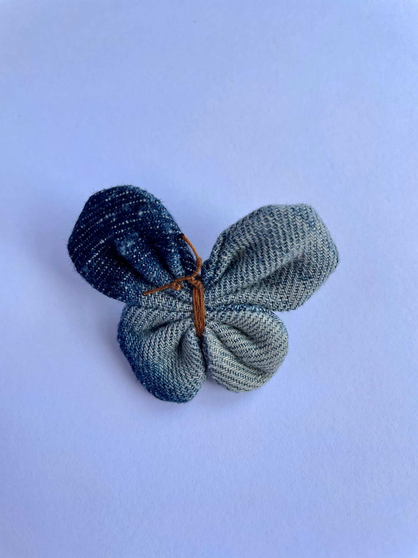 Small Denim Butterfly Brooch