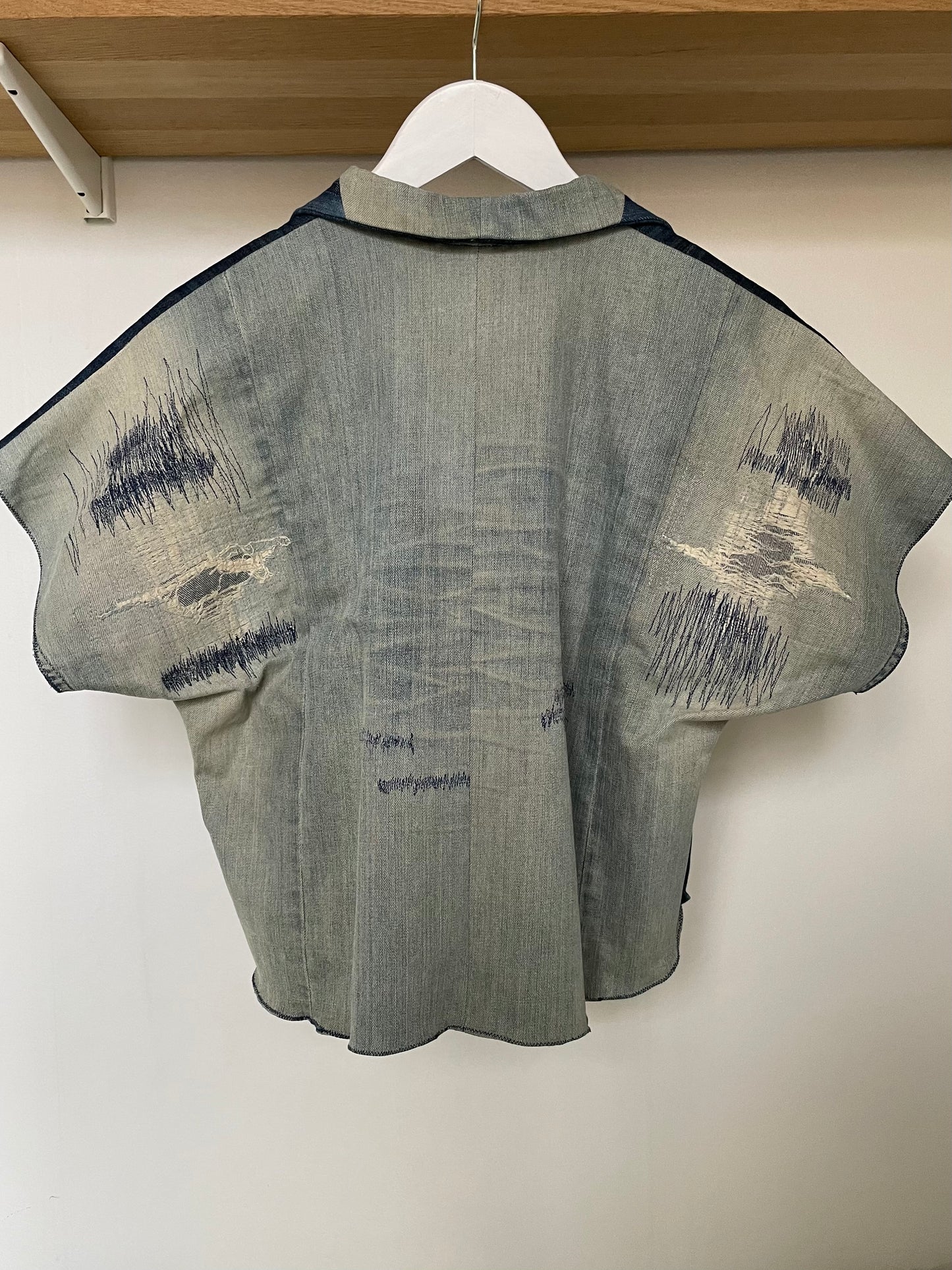 Denim top short sleeve