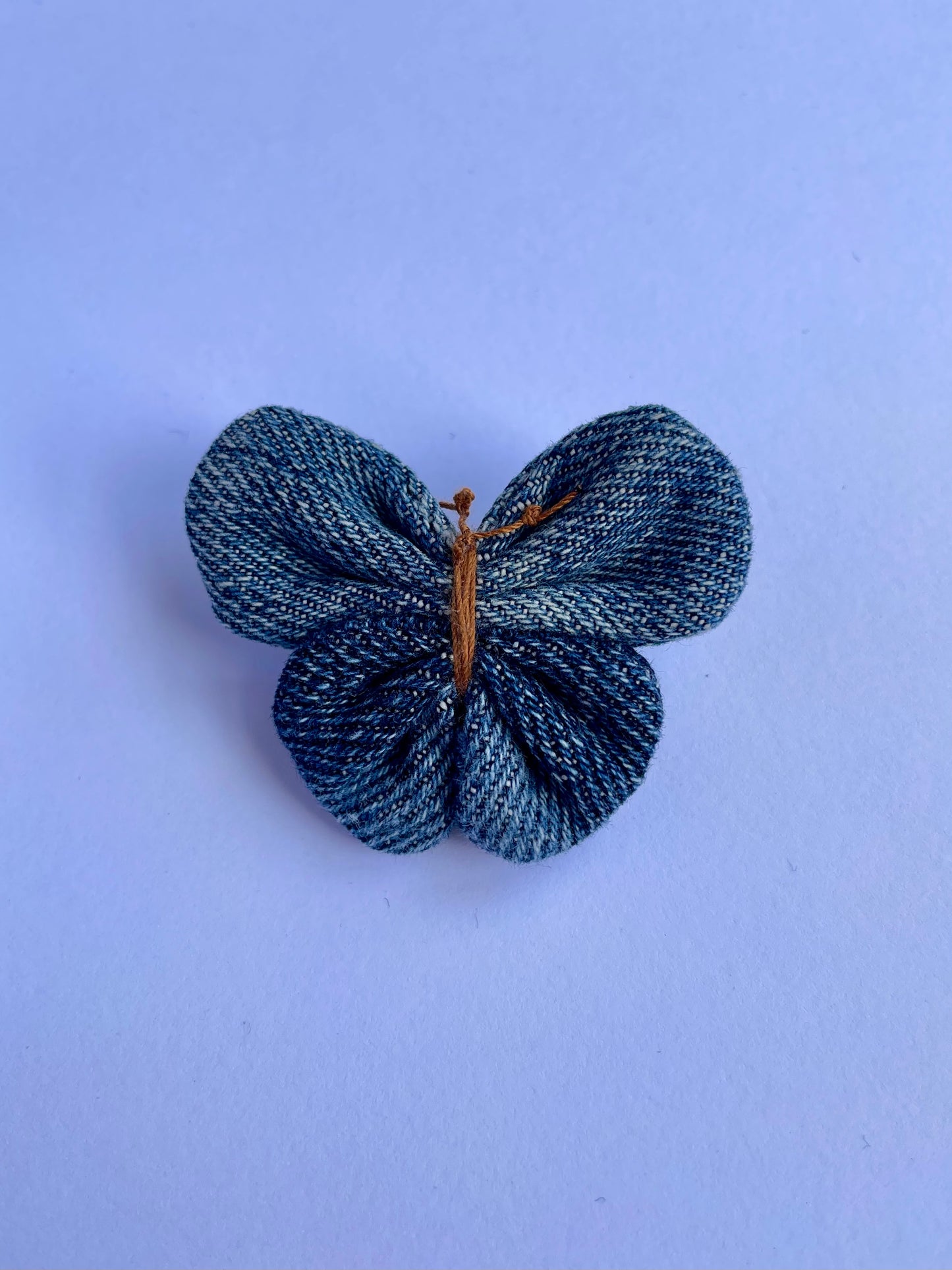 Small Denim Butterfly Brooch