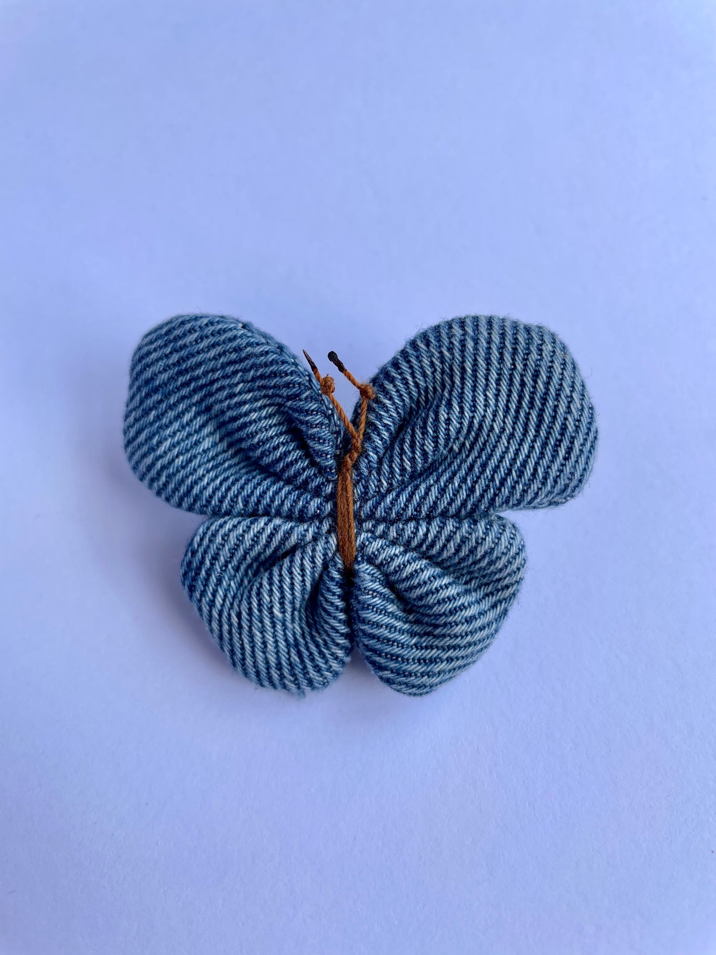 Small Denim Butterfly Brooch