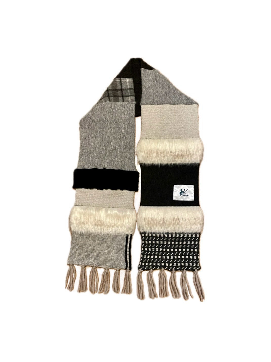 Chunky Scarf White/Grey