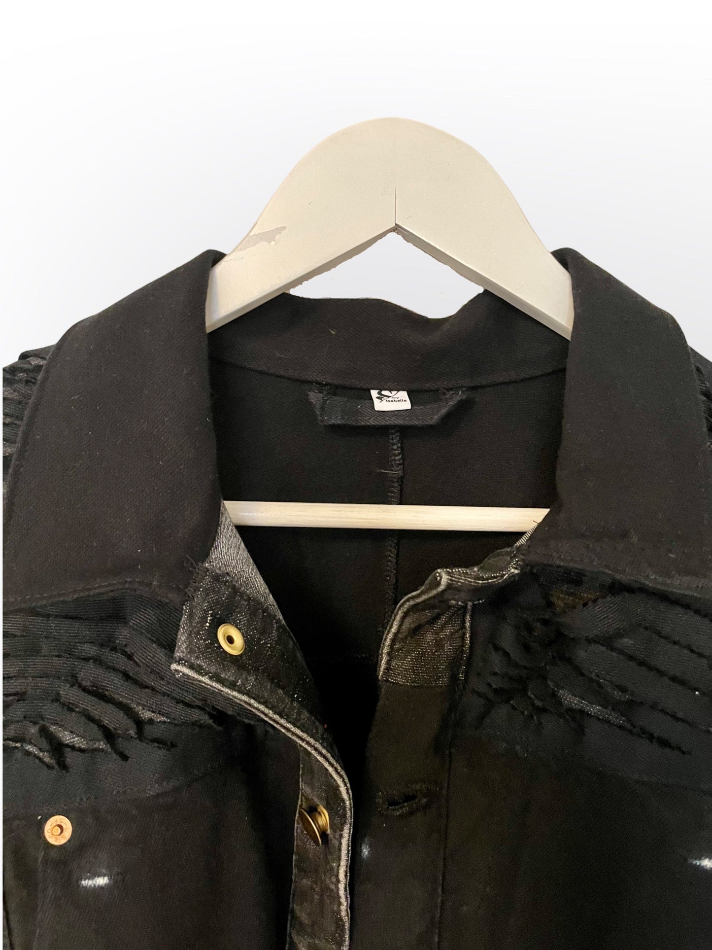 Black Upcycled denim jacket