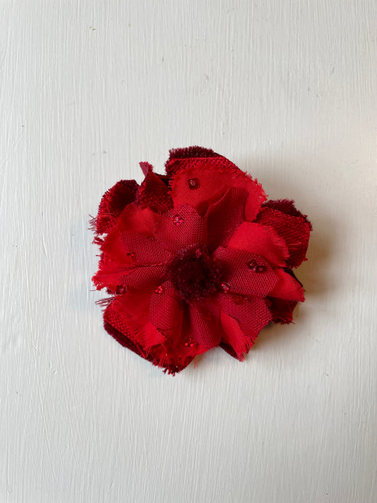 Flower brooch Red