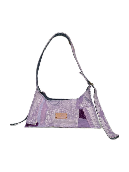 Lilac Denim Baguette Bag