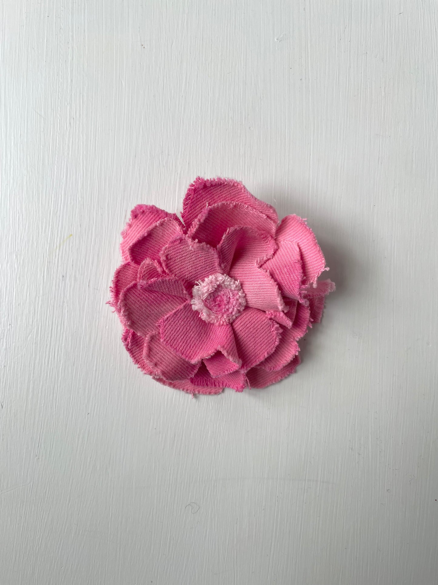 Brooch Denim Flower Pink