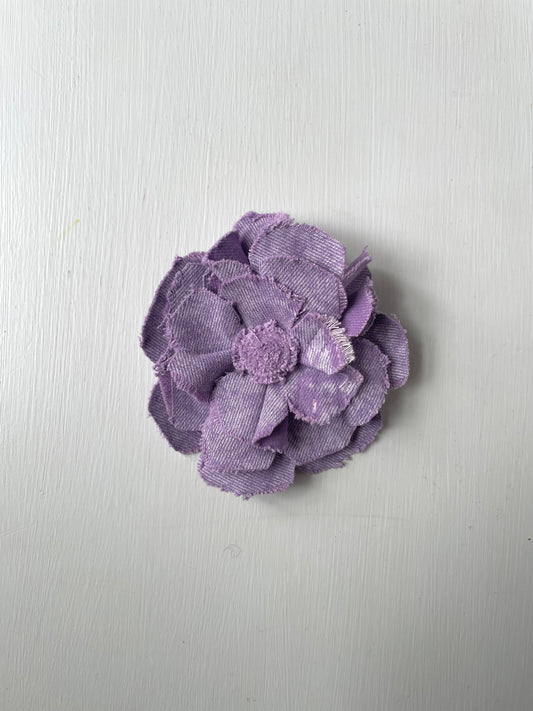 Brooch Denim Flower Lilac