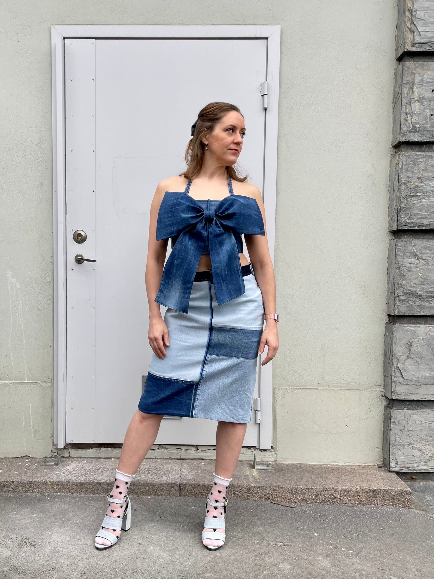 Denim Bow top