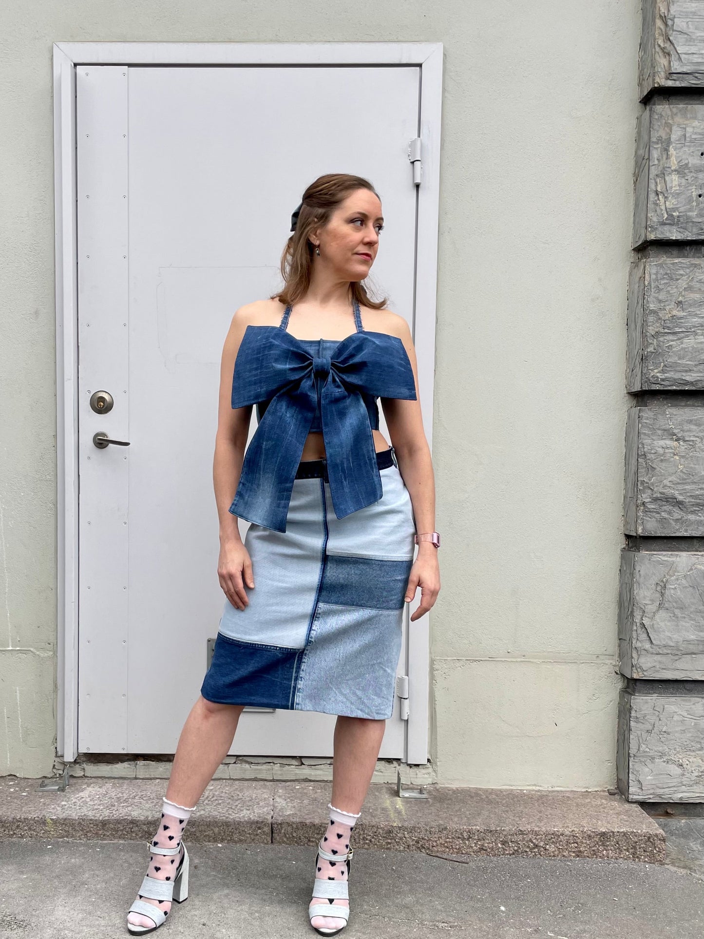 Denim Bow top