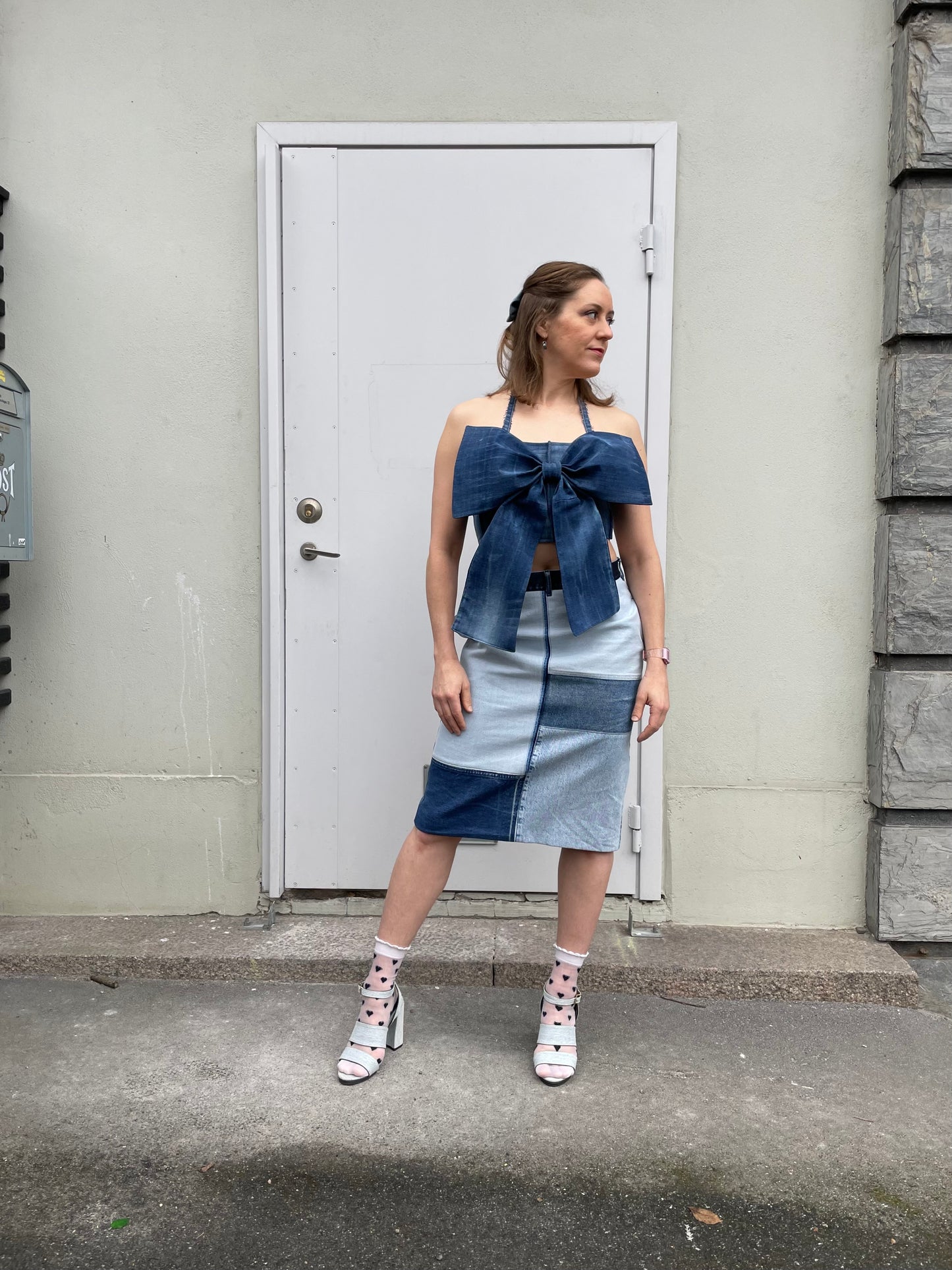 Denim Bow top