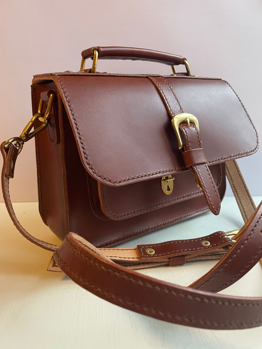 Handmade leather satchel