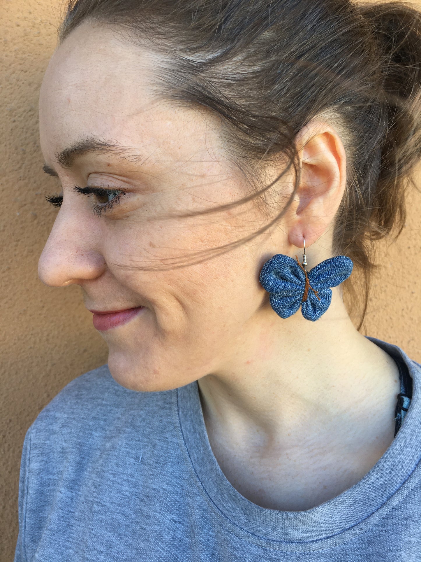 Earring Denim Butterfly